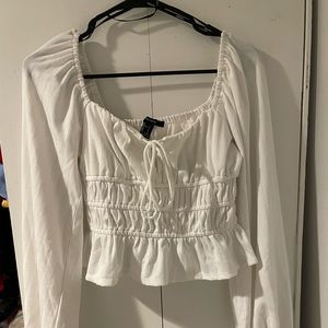 Small white Forever 21 long sleeve top